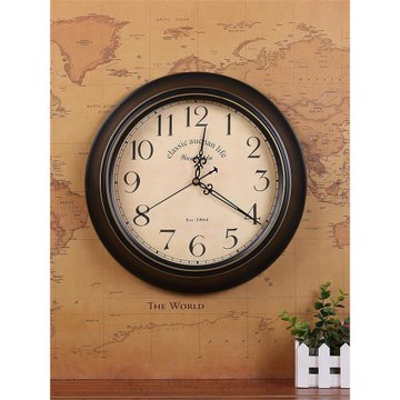 美式個性現代創意石英鐘復古超靜音鐵藝鐘表歐式簡約客廳家用掛鐘