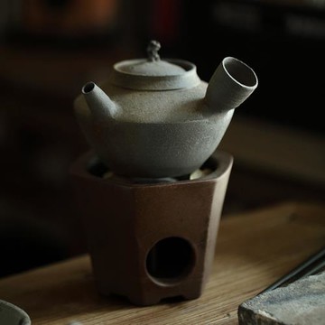 粗陶柴燒砂銚柴窯燒水壺粗陶煮茶爐茶器全手工孤品器物