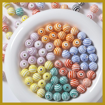 12mm童趣條紋撞色陶瓷直孔圓珠 DIY手工飾品 手鏈項鏈串珠配件 串珠 串珠材料 串珠材料包 珠珠材料