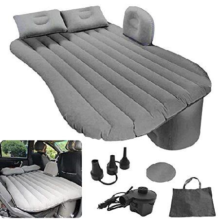  SAYGOGO Inflatable Car Air Mattress Travel Bed - Thickened Car  Camping Bed Sleeping Pad with Car Air Pump 2 Pillows for Car Tent SUV Sedan  Pickup Back Seat - Beige 