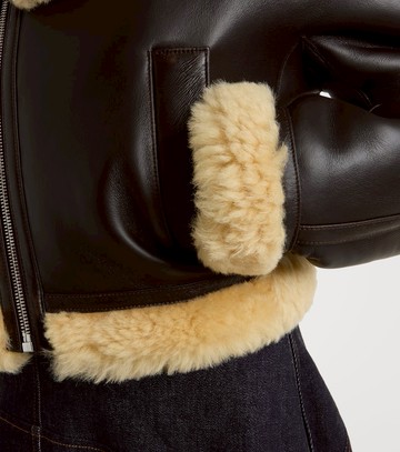 Jacquemus Aviatore cropped shearling-trimmed leather jacket