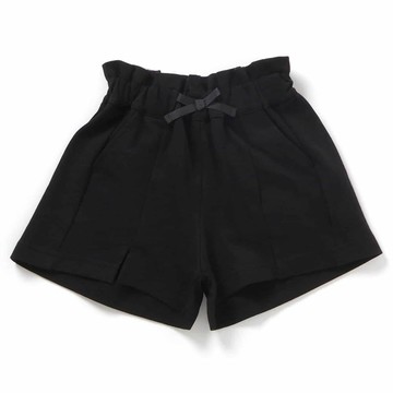 日本 apres les cours - 腰蝴蝶結優雅摺線短褲-黑