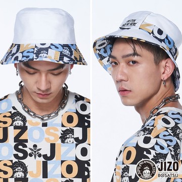 地藏小王 BLUE WAY –翻玩-滿版雙面漁夫帽(白)