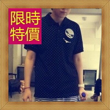 POLO衫 純棉男T恤-修身流行休閒短袖男上衣1色57p15【獨家進口】【米蘭精品】
