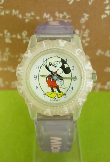【震撼精品百貨】米奇/米妮 Micky Mouse 手錶-米奇全身圖案-紫色透明錶帶*15700 震撼日式精品百貨