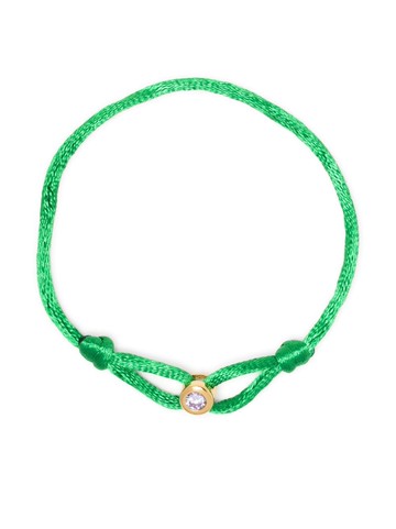 Eshvi - June Birthstone silk bracelet - women - Brass - One Size - Green