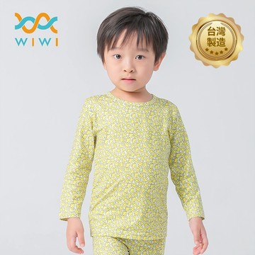 【WIWI】黃色笑臉溫灸刷毛圓領發熱衣(純淨白 童70-90)0.82遠紅外線 迅速升溫 彈性纖維 熱加倍刷毛 3效熱感