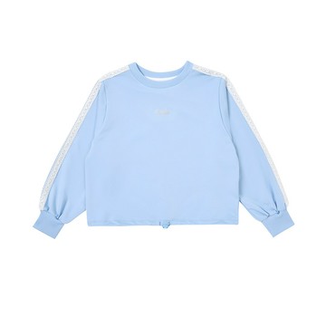 FILA KIDS 女童長袖圓領T恤-淺藍 5TEZ-8318-BU