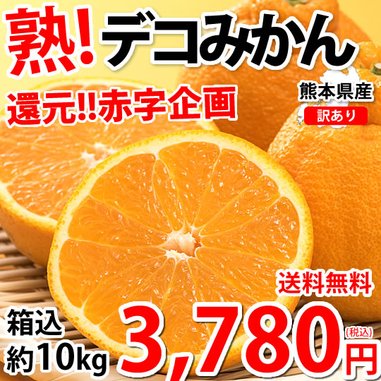 デコポン 同品種 訳ありデコみかん 10kg 箱込 (内容量9kg 不良果補償500g) 熊本県産