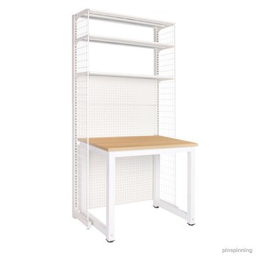 【熱銷】網紅少女同款書桌書架組合五金超市貨架免釘洞洞板家用收納置物架 -書架-貨架