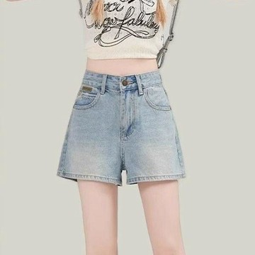 現款免運 牛仔短褲 短褲女 熱褲女 韓版復古水洗藍色牛仔短褲高街新款夏季顯瘦洋氣小衆熱褲潮流insE1
