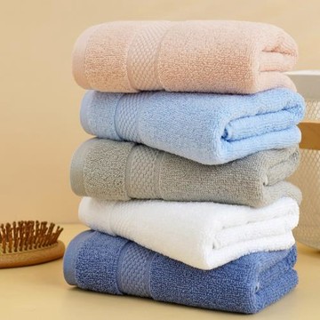 五條裝純棉批發 吸水加厚柔軟素色禮品刺繡家用洗臉毛巾全棉批發