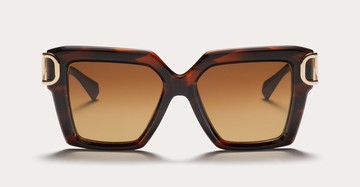Valentino Eyewear Uno - Brown Swirl / White Gold Sunglasses