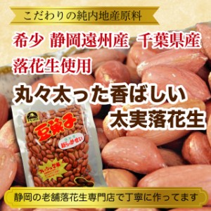 落花生 国産 ピーナッツ 送料無料 105g 静岡県産 千葉県産 希少な静岡遠州産 塩煎り