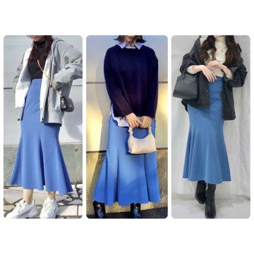 （多款 選3件1212元） 17 日本限定 GU 魚尾裙 長裙 新色 英國皇室 藍 M