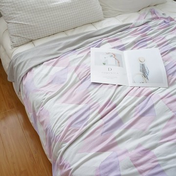 少量 出口日本自帶涼感冰絲毛巾毯子夏季薄款夏被子單人空調蓋毯