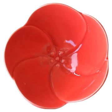 SAWATOUKI 佐和陶瓷 赤梅紋三足珍味 日本製 7 x 4cm 35ml  紅色  1個