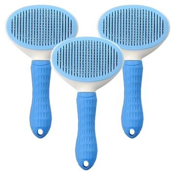 寵物圓潤針頭理毛除毛梳 20cm x 11cm 貓犬適用  藍色  3個