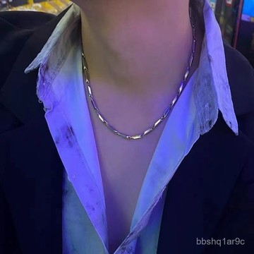 📿限時下殺📿竹節鏈鈦鋼高級菱形鎖骨鏈男項鏈簡約項鏈男潮時尚潮百搭ins配飾