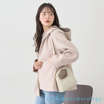earth music&ecology 2WAY可拆式連帽ALINE版型大衣外套(01000599100)