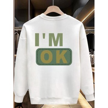 潮牌美式圓領衛衣男高街大碼字母印花加絨寬松重磅無性別休閑外套