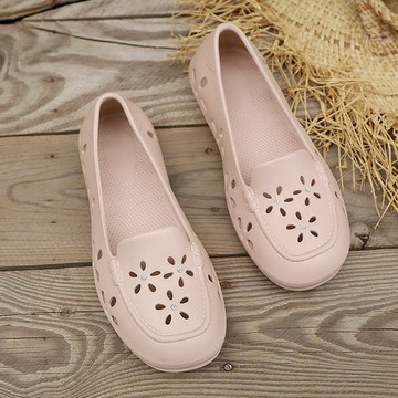 夏季女士包頭溫柔風 超輕鏤空涼鞋 平底舒適不累腳 防滑輕便