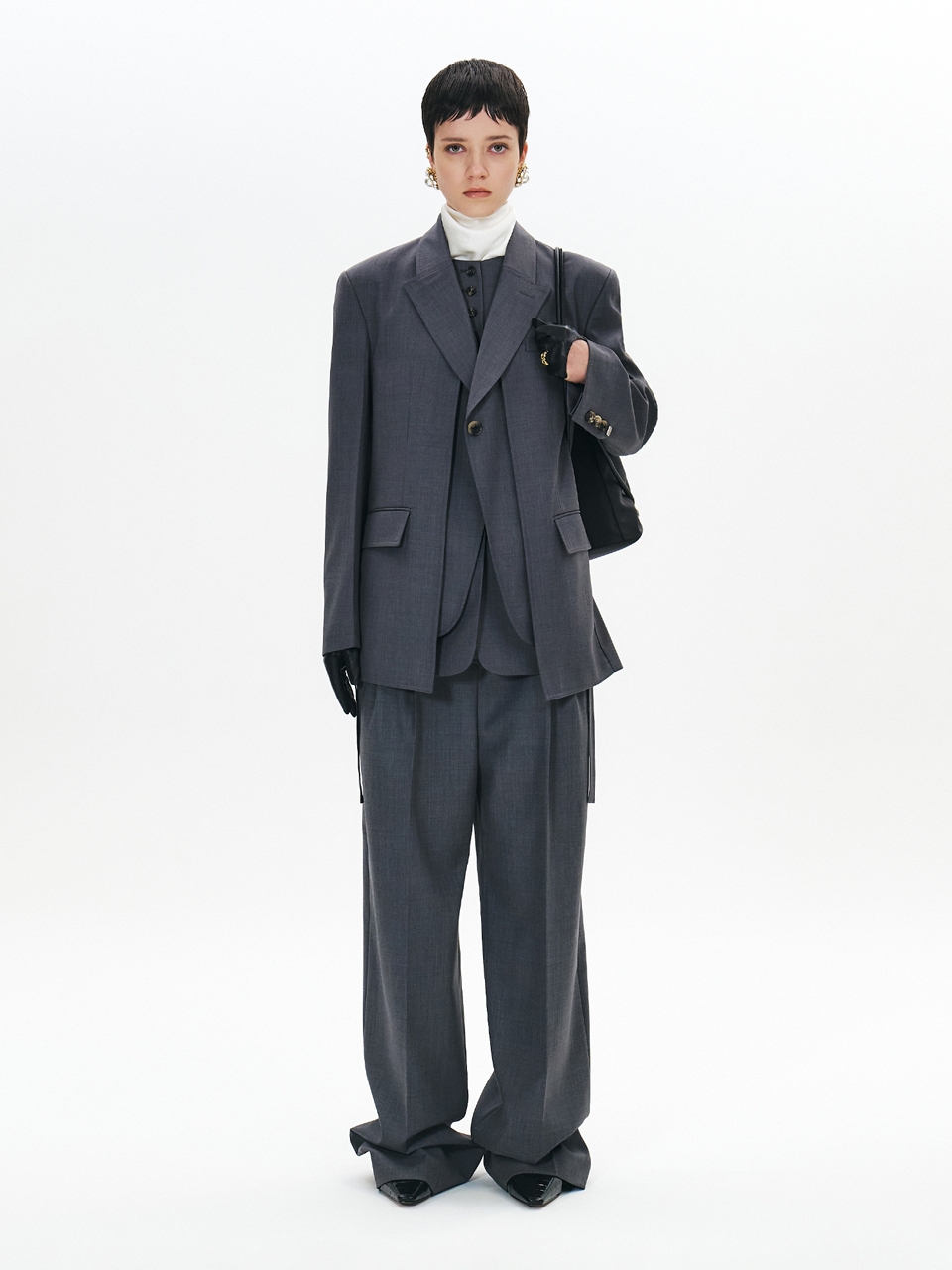 GABRIEL LEE Oversized Tailored Lapel Collar Layered Blazer