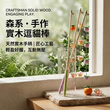 🔥 台灣出貨 ✨ 質感實木長桿逗貓棒 鈴鐺羽毛互動貓玩具 耐玩耐抓 貓咪自嗨解悶神器 貓奴必備逗貓桿 貓玩具 🐈