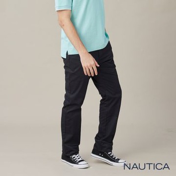 Nautica 男裝 涼感經典休閒長褲-黑色