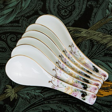 勺子調羹家用小號湯勺湯勺子勺小湯匙日式韓式粥勺稀飯勺陶瓷瓷勺