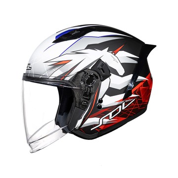 SOL SO-11P 獨角獸_消光黑/紅 開放式安全帽