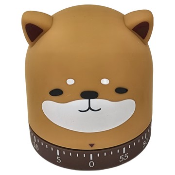 REQIR 卡通機械式計時器 柴犬 矽膠 塑膠 電子元件  1個