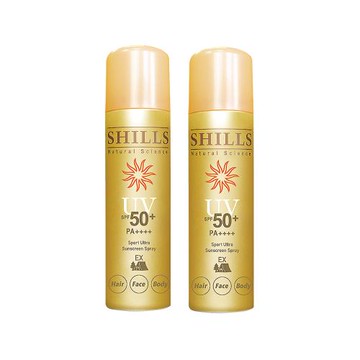 (2罐超值組)SHILLS舒兒絲 SPF50+/PA++++長效抗汗涼感防曬噴霧 90gx1罐 (極限戶外-金)