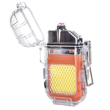 Ad-Forest 野外求生必備 曙焰防水雙電弧充電打火機  橘色  1個