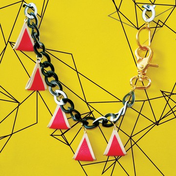 節日禮物 幾何配色皮革頸鏈 最後一色