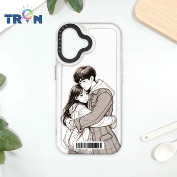 TRON IPhone 16 情侶深情擁抱素描系列 防摔太空載具殼 透黑 軟硬 手機殼