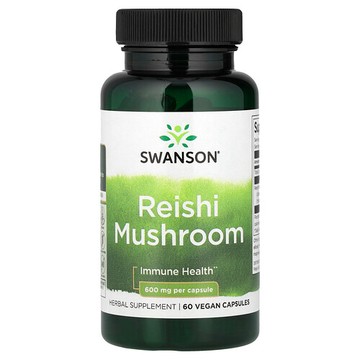 Swanson Vitamins, 赤芝菌菇，600 微克，60 粒素食膠囊