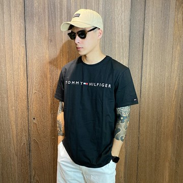 美國百分百【全新真品】Tommy Jeans TH 男 短袖 T-Shirt 短T 經典 黑色 L號 BO62