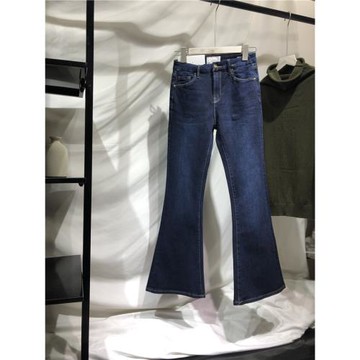 歐美系牛仔褲女顯瘦大長腿復古大喇叭長褲牛仔長褲子大彈性軟牛仔