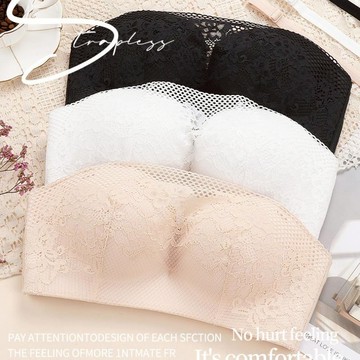 防走光蕾絲內衣【200 】33女裝批發 聚攏一字領神器集中爆乳防滑隱形平口內衣 無鋼圈內衣 3/4罩杯內衣