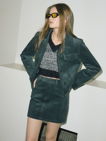 Corduroy Jacket (Blue Green)