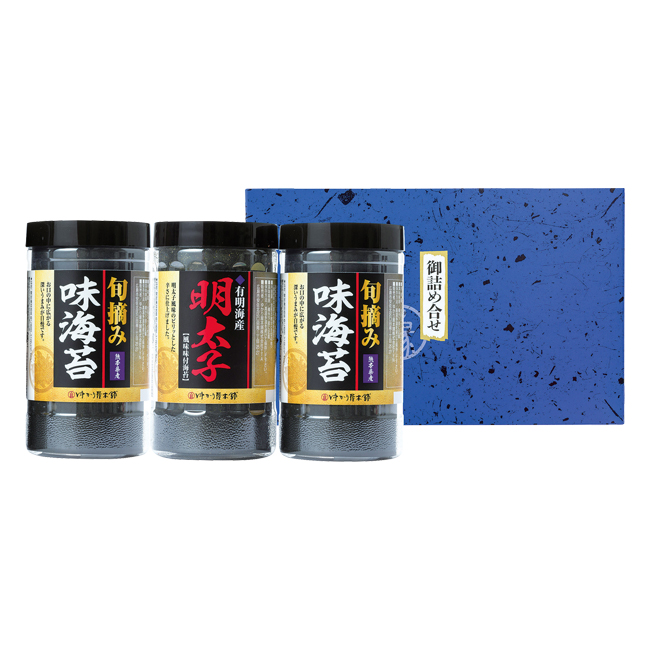 法事引き出物　食品｜30％OFF｜ゆかり屋本舗　有明海産　明太子風味＆味海苔セット　No.15　※消費税・8％｜粗供養　法事のお返し