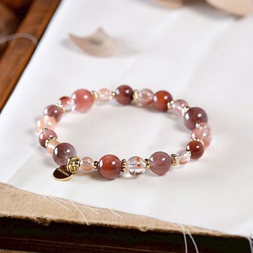 紅兔毛 兔毛水晶 手鍊 天然礦石水晶