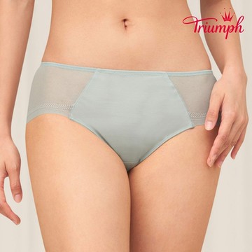 黛安芬-自在零著感系列經典款 中腰平口內褲 M-EL 知性綠