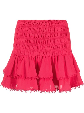 Charo Ruiz Ibiza - Gladi ruffled cotton-blend mini skirt - women - Cotton/Polyester - M - Pink