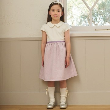 petit main 品牌旗艦店 【半正式】提花拼接洋裝 【日本直接出貨】