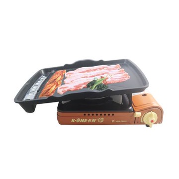 韓國最新火烤斜烤盤+卡旺K1-A001D雙安全卡式爐