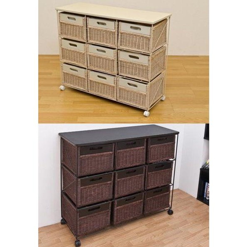 収納チェスト 引き出し 幅80 木製 タンス ラタン調 キャビネット キャビネット チェスト サイド ラタン 籐 木目 ウッド 収納 通気性