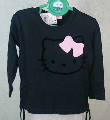 【震撼精品百貨】Hello Kitty 凱蒂貓 童裝 長T 黑 大KITTY 震撼日式精品百貨