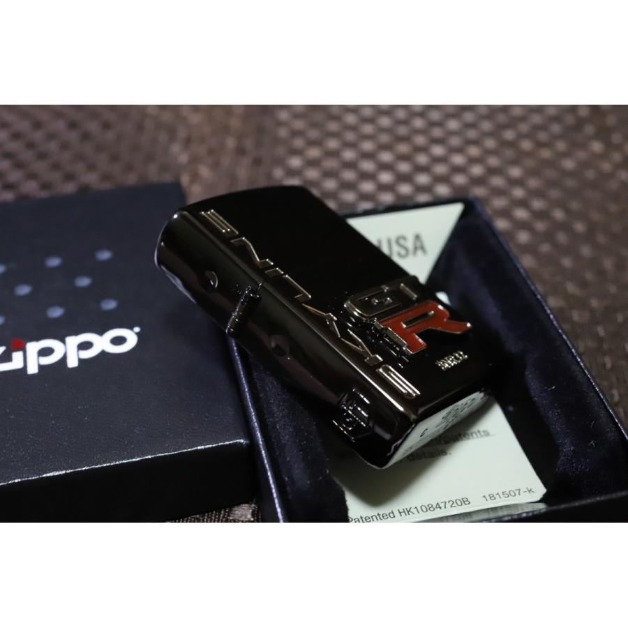 ZIPPO NISSAN 日産 GTR ブラック 黒 イオンブラック加工 オイルライター 人気 デザインが かっこいい スカイラインジッポ クラ